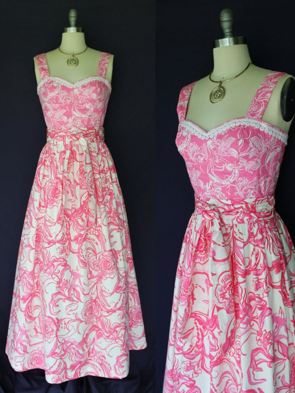 Lilly Pulitzer GOOP Maxi dress Skirt custom crop top set Kiss Kiss hotty pink